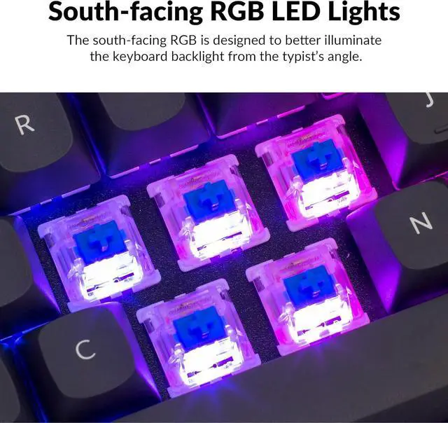 Alt view image 7 of 7 - Keychron Q2 Wired Custom Mechanical Keyboard, QMK/VIA Programmable Macro, Full Aluminum, Hot-Swappable Gateron G Pro Blue Switch, 65% Layout Double Gasket Compatible with Mac and Windows - Grey