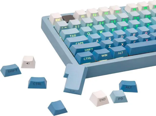 Main image of EPOMAKER 133-Key Double-Shot Side-Printed PBT Keycap Set for Mechanical Gaming Keyboard, Compatible with ANSI/ISO Layout, MX-Clone Switches Gateron/Kailh/Epomaker Switch (Sky Blue, Cherry Profile)