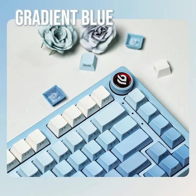 Alt view image 4 of 7 - EPOMAKER 133-Key Double-Shot Side-Printed PBT Keycap Set for Mechanical Gaming Keyboard, Compatible with ANSI/ISO Layout, MX-Clone Switches Gateron/Kailh/Epomaker Switch (Sky Blue, Cherry Profile)