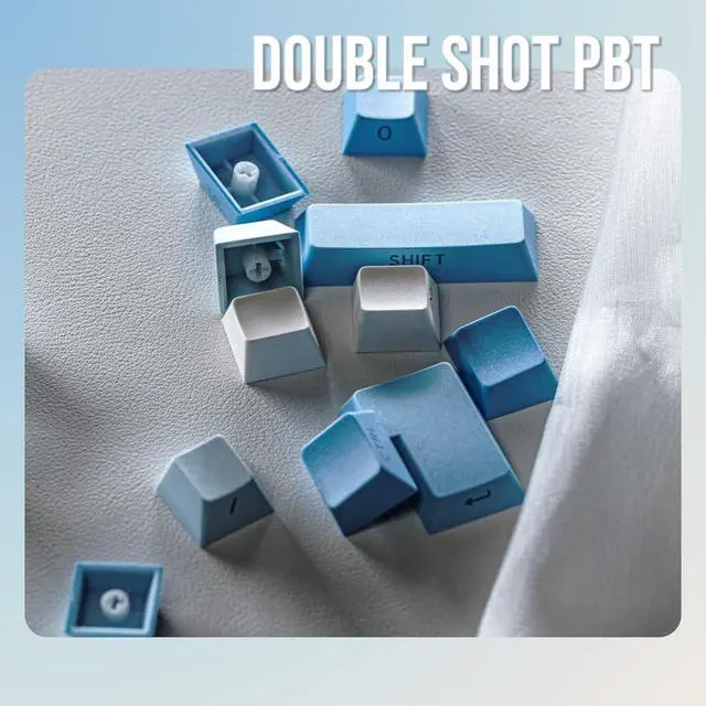 Alt view image 5 of 7 - EPOMAKER 133-Key Double-Shot Side-Printed PBT Keycap Set for Mechanical Gaming Keyboard, Compatible with ANSI/ISO Layout, MX-Clone Switches Gateron/Kailh/Epomaker Switch (Sky Blue, Cherry Profile)