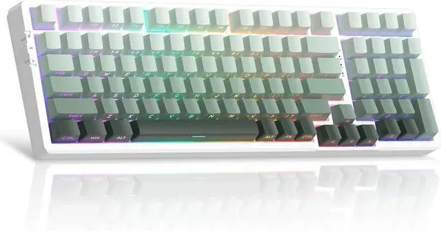 Main image of MageGee LIGHT100 Wireless Creamy Keyboard, Gasket Structure Hot Swappable, 2.4G/USB-C/BT5.0 RGB Backlit Mechanical Gaming Keyboard for Win/Mac/PC, 8000mAh Battery, Side Printed PBT Keycap, Green