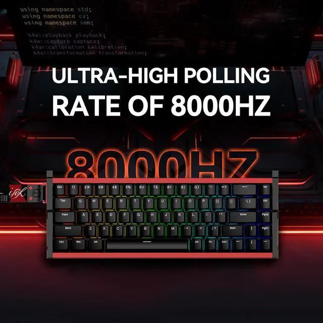 Alt view image 6 of 7 - IROK MG68 Rapid Trigger Full Aluminum Alloy Body Magnetic Switch Keyboard, 65% TKL Hot Swapped High Refresh Rate RGB Programmable, Low Latency Wired Gaming Keyboard for Win/Mac Gamer(Black Red)