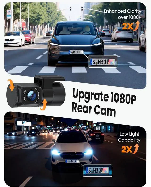 Alt view image 4 of 6 - 4K Dash Cam Front and Rear, Built-in WiFi GPS, 3" IPS Screen, HDR Night Vision Dash Camera for Cars, G-Sensor App Control, Emergency Lock, Accident Record, Parking Mode, Support 512GB Max