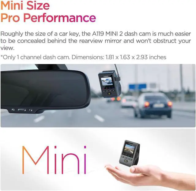 Alt view image 4 of 7 - VIOFO Dash Cam A119 Mini 2, STARVIS 2 Sensor, 2K 60fps/HDR 30fps Voice Control Car Dash Camera with 5GHz Wi-Fi GPS, Night Vision 2.0, 24H Parking Mode, Supercapacitor, Support 512GB Max