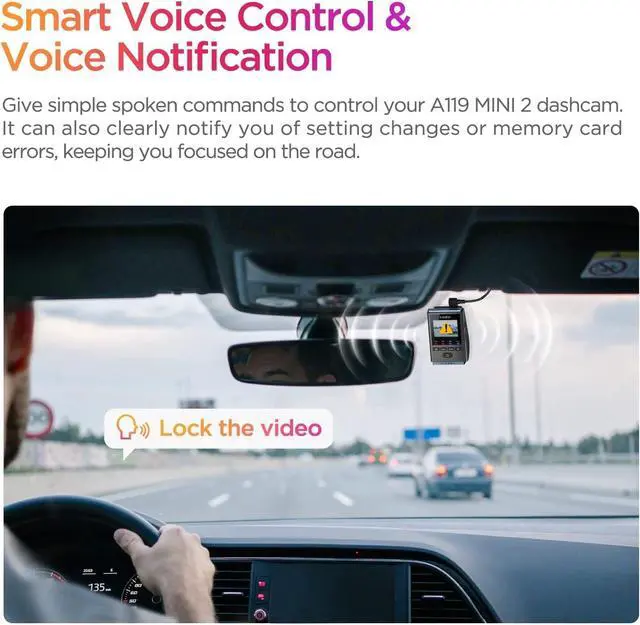 Alt view image 7 of 7 - VIOFO Dash Cam A119 Mini 2, STARVIS 2 Sensor, 2K 60fps/HDR 30fps Voice Control Car Dash Camera with 5GHz Wi-Fi GPS, Night Vision 2.0, 24H Parking Mode, Supercapacitor, Support 512GB Max