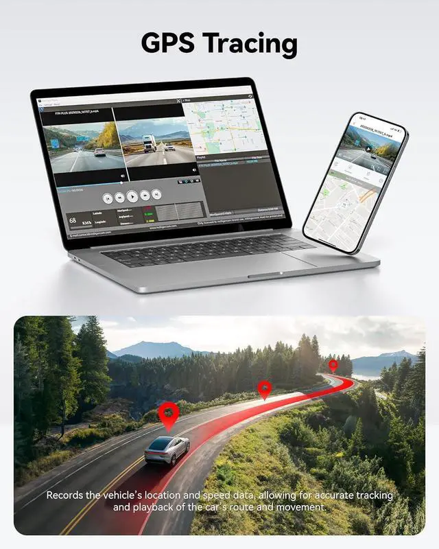 Alt view image 7 of 7 - REDTIGER Dash Cam Front Rear, 4K/2.5K Full HD Dash Camera for Cars, Included 32GB Card, Built-in Wi-Fi GPS, 3.16 IPS Screen, Night Vision, 170°Wide Angle, WDR, 24H Parking Mode(F7NP)