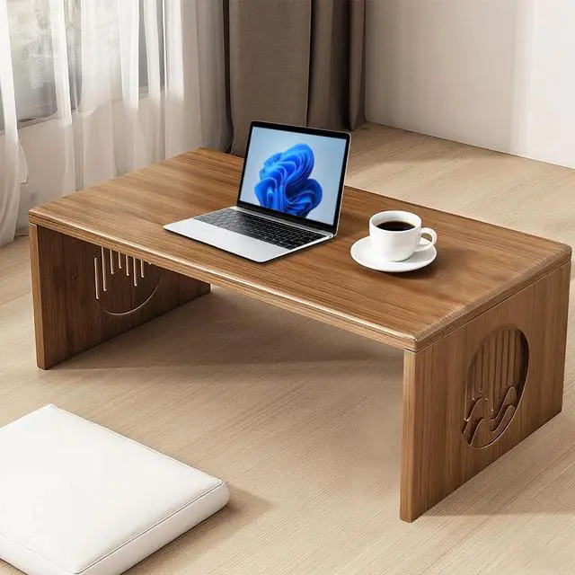 Main image of Folding Coffee Table, Foldable Japanese Floor Table No Assembly, Low Coffee Table for Sitting On The Floor, Small Coffee Tables for Living Room Meditation Tea Room Tatami Dining 39.4 Inch