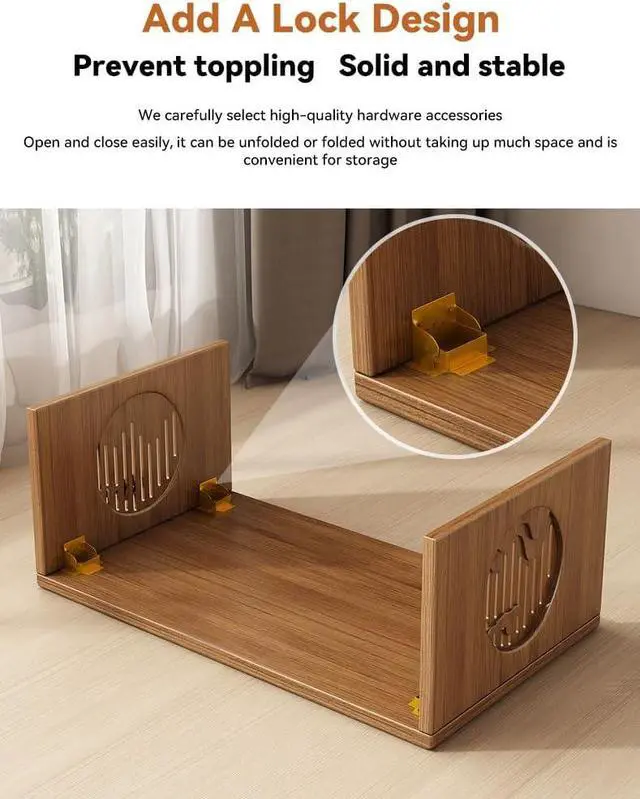 Alt view image 4 of 7 - Folding Coffee Table, Foldable Japanese Floor Table No Assembly, Low Coffee Table for Sitting On The Floor, Small Coffee Tables for Living Room Meditation Tea Room Tatami Dining 39.4 Inch