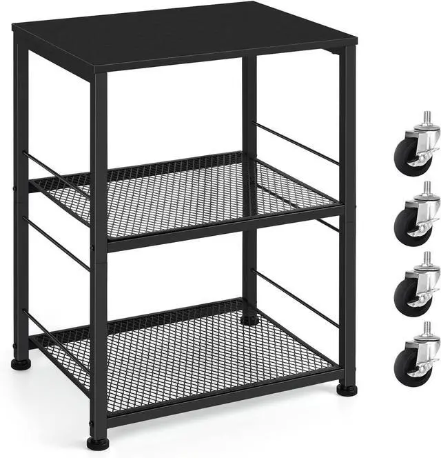 Main image of OYEAL Black Night Stand Industrial End Table with Storage Shelf Narrow Side Table for Small Spaces, Farmhouse Bedside Table for Living Room Bedroom, Stable Metal Frame (Black)