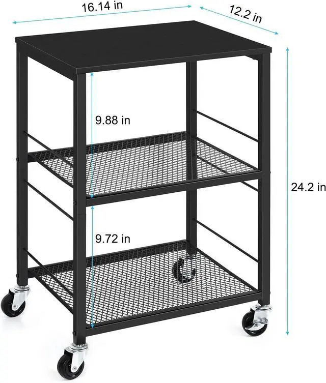 Alt view image 3 of 7 - OYEAL Black Night Stand Industrial End Table with Storage Shelf Narrow Side Table for Small Spaces, Farmhouse Bedside Table for Living Room Bedroom, Stable Metal Frame (Black)