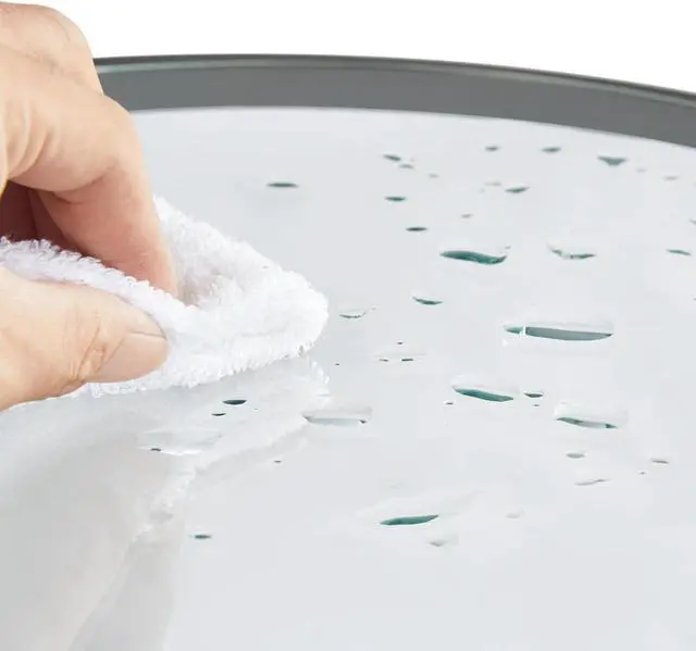 Alt view image 6 of 7 - Yaheetech Glass End Table, Round Side Table, Small Coffee Accent Table Nightstand w/Glass Top & Metal Frame for Living Room/Balcony/Bedroom/Porch/Small Space, Modern Style, Black