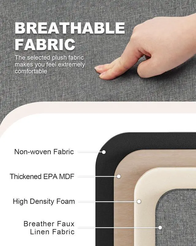 Alt view image 6 of 7 - B FSOBEIIALEO Storage Ottoman with Tray, Linen Small Coffee Table Folding Foot Rest Seat Cube, Dark Grey 16"X15.7"x15" Double (2 Pack)