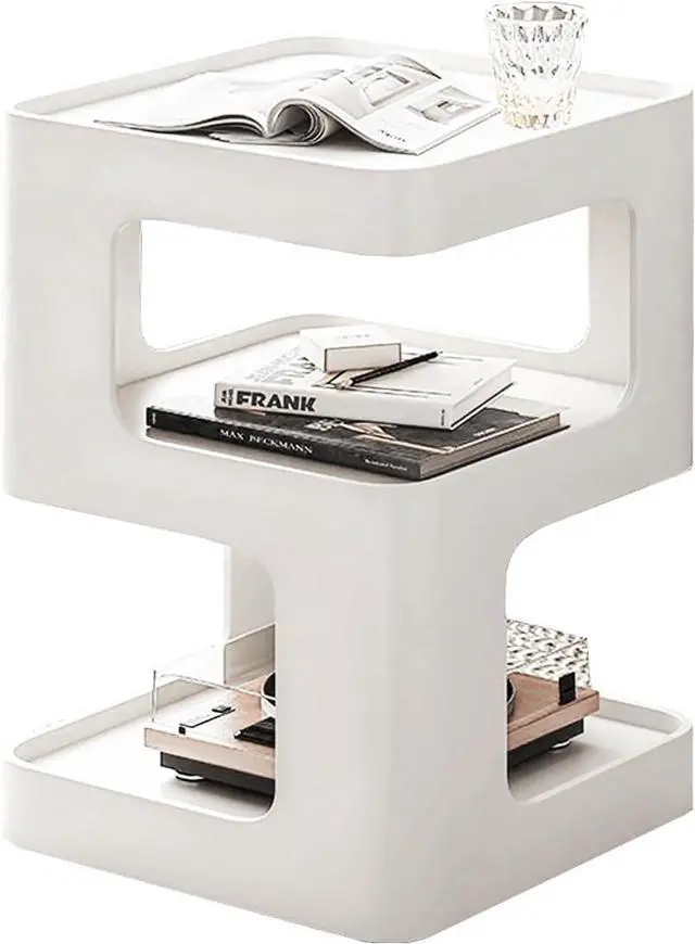 Main image of Modern Side Table,Metal end Table,White nightstand,Bedside Tables,Accent Side Table with Storage for Living Room Bedroom Couch,No Assembly Required