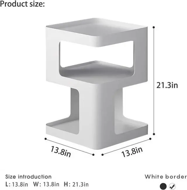Alt view image 3 of 7 - Modern Side Table,Metal end Table,White nightstand,Bedside Tables,Accent Side Table with Storage for Living Room Bedroom Couch,No Assembly Required