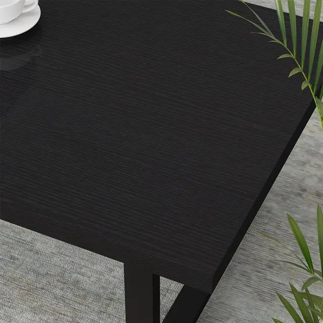 Alt view image 6 of 7 - IBF Black Coffee Table, Minimalist Industrial Wooden Center Table, Modern Simple Rectangle Living Room Table, Farmhouse Wood and Metal Cocktail Coffee Table for Home Bedroom Office, Black Oak, 39 inch