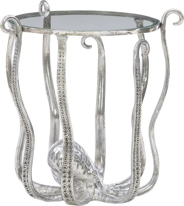 Alt view image 5 of 7 - Powell Olivia Silver Octopus Accent Table with Glass Top