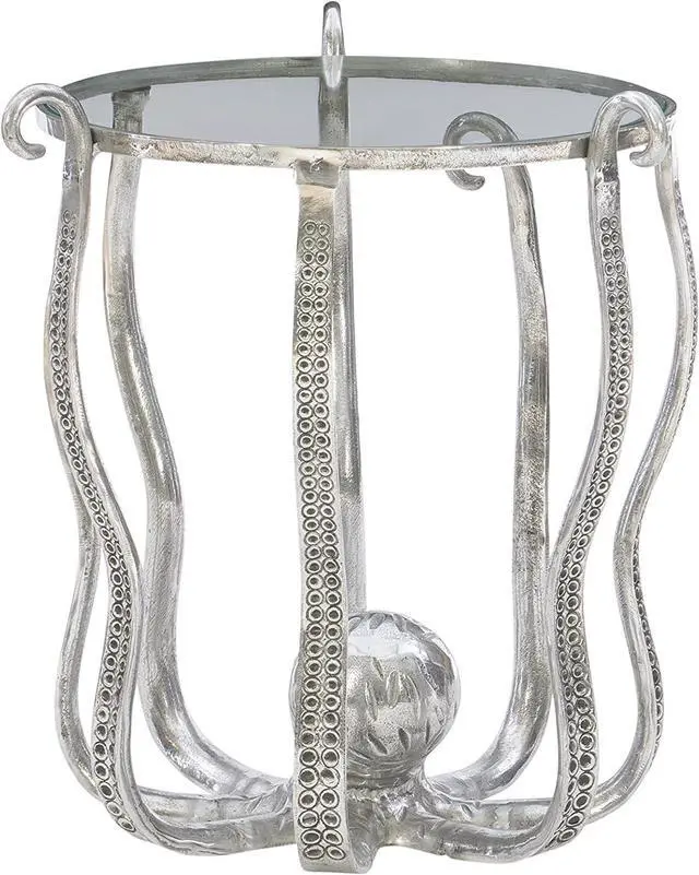 Alt view image 6 of 7 - Powell Olivia Silver Octopus Accent Table with Glass Top