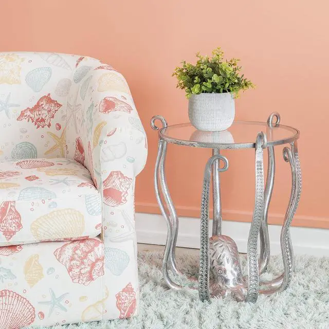Alt view image 2 of 7 - Powell Olivia Silver Octopus Accent Table with Glass Top