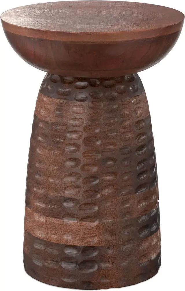 Main image of SIMPLIHOME Boyd 13-inch Wide Solid Mango End Table in Warm Dark Brown, Contemporary-Style Accent Table for Living Room, Bedroom, or Family Room, Assembled