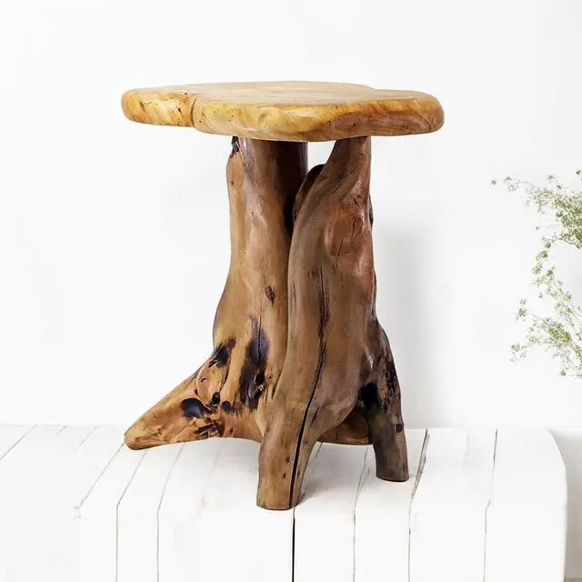 Main image of WELLAND Natural Tree Stump Stool, 19'' Tall Side Table, Live Edge Stool, Natural Edge End Table, Accent Table, Plant Stand for Living Room, Bedroom,