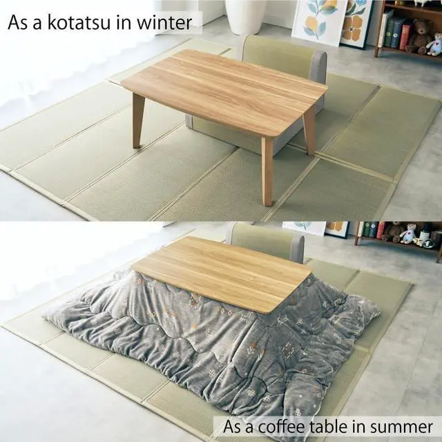 Alt view image 6 of 6 - US-KLY Kotatsu Heater Table Low-Lying Dining and Work Desk(Square W29.5 xD29.5 xH15.4 Inchies,NA)