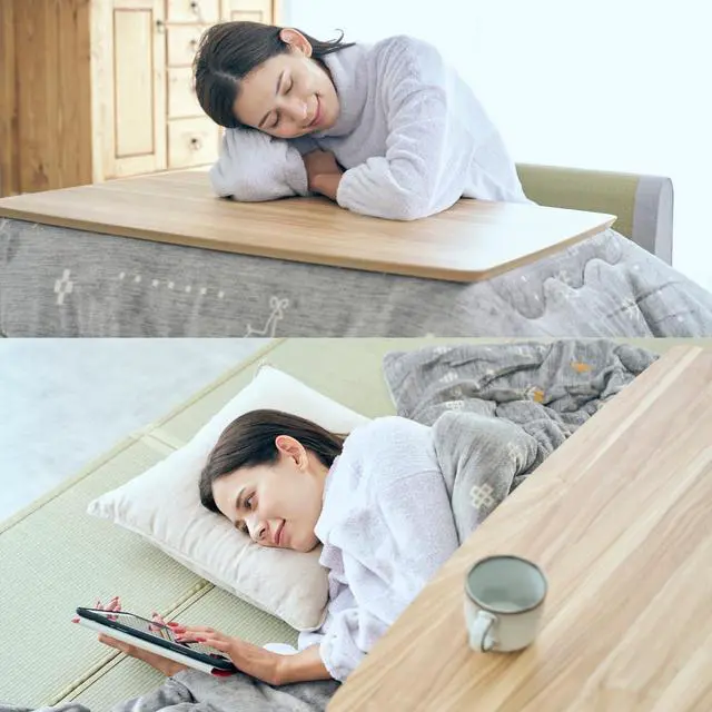 Alt view image 5 of 6 - US-KLY Kotatsu Heater Table Low-Lying Dining and Work Desk(Square W29.5 xD29.5 xH15.4 Inchies,NA)