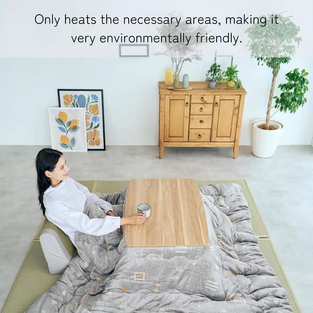 Alt view image 4 of 6 - US-KLY Kotatsu Heater Table Low-Lying Dining and Work Desk(Square W29.5 xD29.5 xH15.4 Inchies,NA)