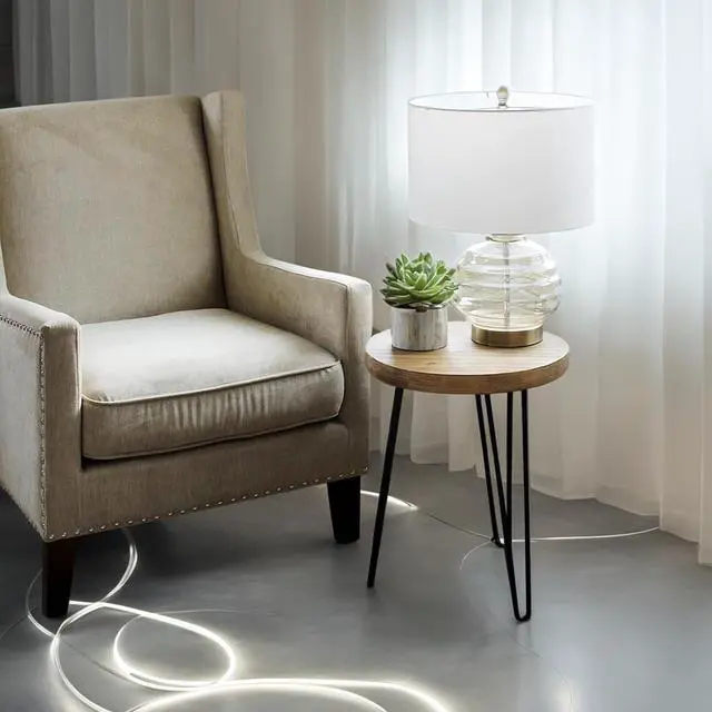 Alt view image 6 of 6 - WELLAND Rustic Old Elm Round End Table 16"x16"x21" H Vintage Side Table Accent Table Plant Stand for Living Room Bedroom Home Office Patio