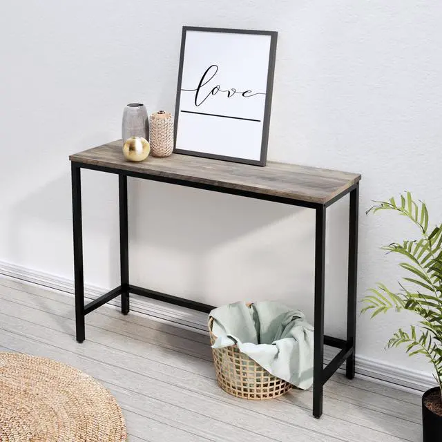 Alt view image 5 of 7 - 39.4 Console Table, Hallway Entrance Table Sofa Table Behind Couch, for Living Room, Entryway, Easy Assembly, Accent Table, Grey