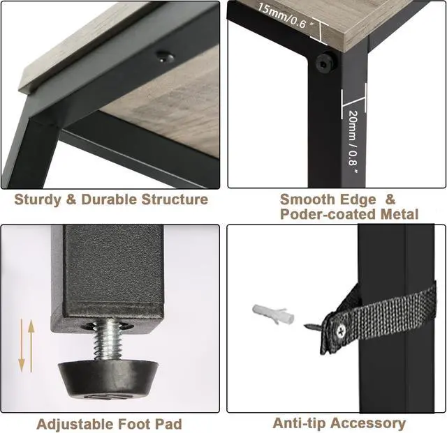 Alt view image 6 of 7 - 39.4 Console Table, Hallway Entrance Table Sofa Table Behind Couch, for Living Room, Entryway, Easy Assembly, Accent Table, Grey