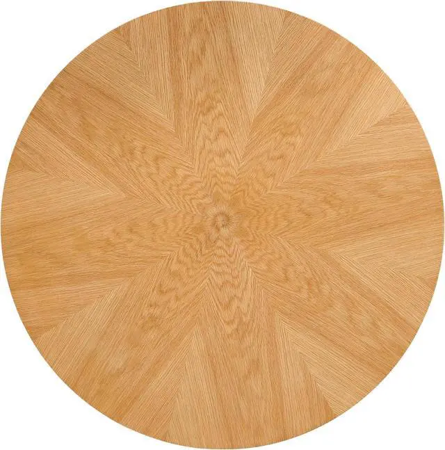 Alt view image 6 of 7 - 5-Pieces Round Kitchen Dining Room Table Set for 4, Modern Breakfast Dinner Table with Solid Wood Veneer Tabletop, Compact Coffee Table Set with Green Dining Side Chairs Upholstered