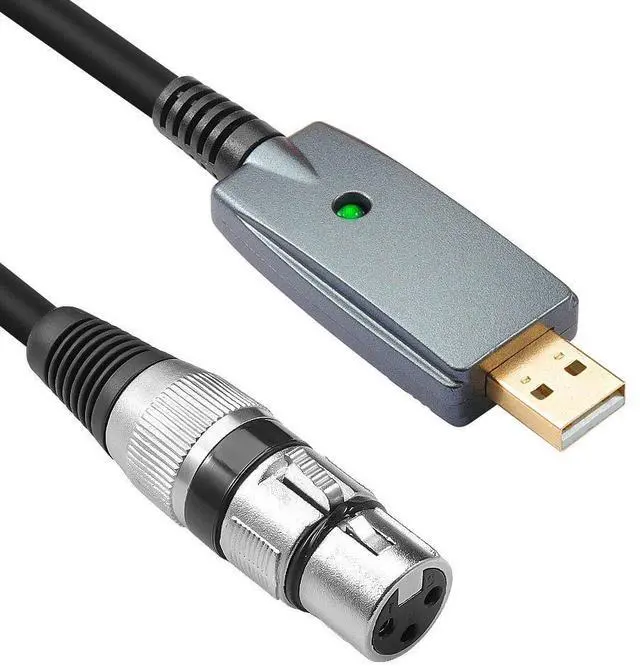 Main image of Disino USB Microphone Cable,XLR Female to USB Mic Link Converter Cable for Microphones or Recording Karaoke Sing,10 feet