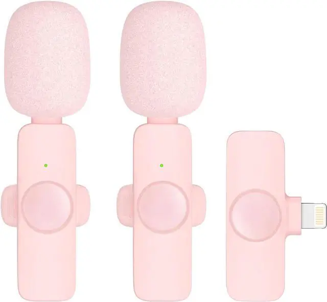 Main image of 2 Pack Professional Wireless Lavalier Microphone for iPhone iPad (iPhone 14 and Below), Lapel Mics Plug-Play Clip on Lapel Mic for YouTube, Recording, Vlog, Facebook Live