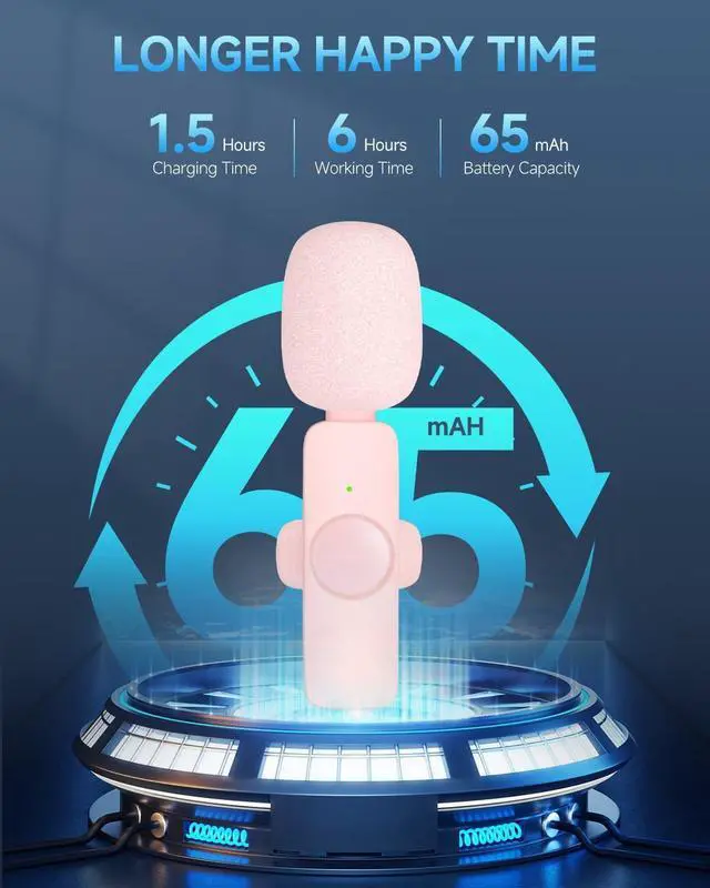 Alt view image 7 of 7 - 2 Pack Professional Wireless Lavalier Microphone for iPhone iPad (iPhone 14 and Below), Lapel Mics Plug-Play Clip on Lapel Mic for YouTube, Recording, Vlog, Facebook Live