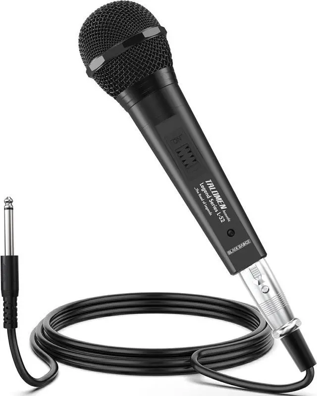 Main image of Wired Microphone for Singing, Metal Female, ON/Off Switch, Professional Vocal Dynamic Mic with 20ft & 6.5ft XLR Audio Cable, Cardioid Studio Microfono for Podcasting and Recording, Black-L52