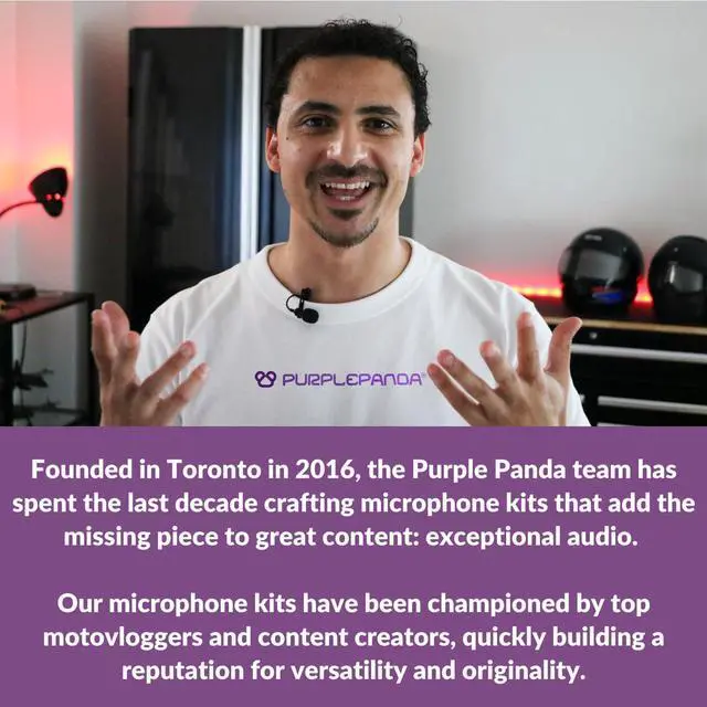 Alt view image 7 of 7 - Purple Panda Lavalier Microphone Kit  Clip-On Lapel Mic for Motovlog, Creators & Vlogging  GoPro, DJI & Insta360 Action Cameras, iPhone, Android, iPad, DSLR, Zoom/Tascam, PS5  Omnidirectional