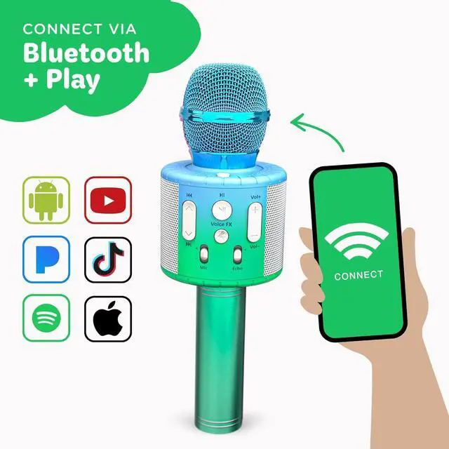 Alt view image 3 of 7 - Move2Play, Kids Karaoke Microphone | Includes Pre-Loaded Songs & Bluetooth | Kids Birthday Party Gift | Toy for All Ages 2, 3, 4, 5, 6+ Year Old Girls, Boys & Toddlers