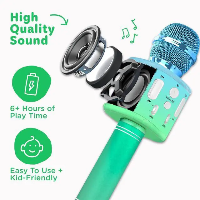 Alt view image 5 of 7 - Move2Play, Kids Karaoke Microphone | Includes Pre-Loaded Songs & Bluetooth | Kids Birthday Party Gift | Toy for All Ages 2, 3, 4, 5, 6+ Year Old Girls, Boys & Toddlers