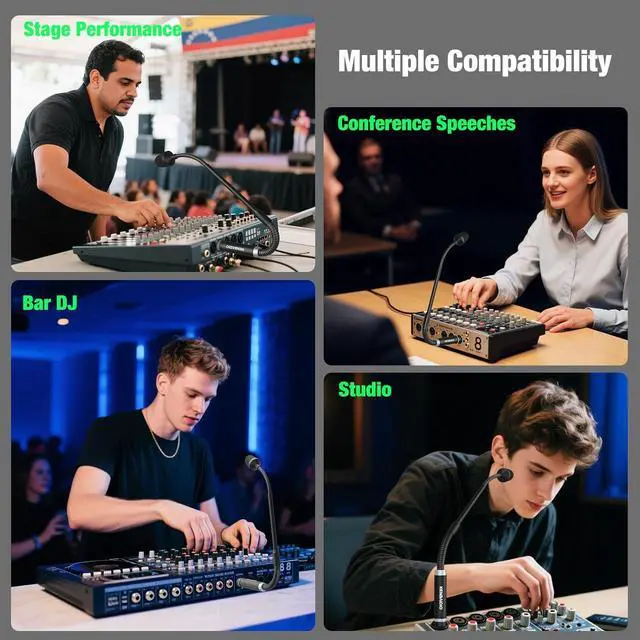 Alt view image 7 of 7 - DJ Mic 17 Inch Flexible Gooseneck Microphone, Professional XLR Wired Dynamic Bob Barker Microphone for Video Conference, Podium, Singing, Karaoke DJ Mixer Dedicated Disc Shouting KTV Bar, Metal