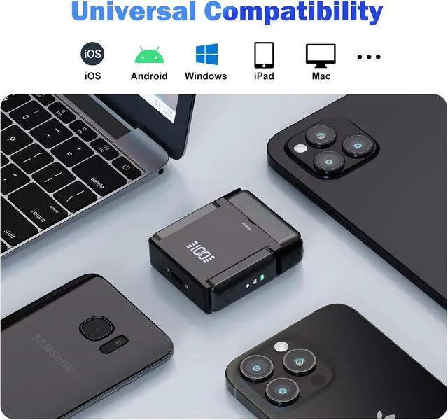 Alt view image 7 of 7 - Wireless Microphone for iPhone, iPad, and Android, Lavalier Microphone for Video Recording, 2-Piece Set iPhone Mic with Clear Recording and Automatic Noise Reduction (with Charging Case)
