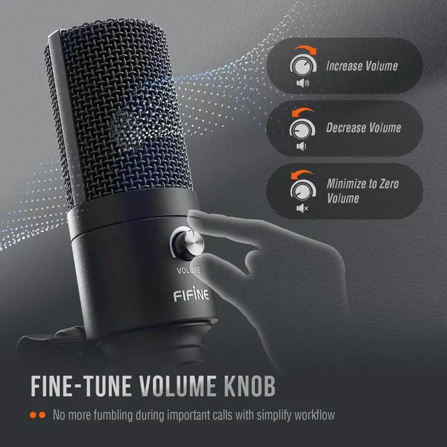 Alt view image 4 of 7 - FIFINE USB Microphone, Metal Condenser Recording Microphone for MAC OS, Windows, Cardioid Laptop Mic for Recording Vocals, Voice Overs, Streaming, Meeting and YouTube Videos-K669B