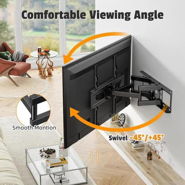 Alt view image 5 of 7 - Simple Trending Full Motion TV Wall Mount for 32-70 Inch TVs up to 132 lbs, TV Mount with Articulating Dual Arms, Wall Mount Bracket Max VESA 400x400mm