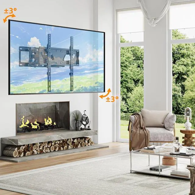 Alt view image 6 of 7 - Simple Trending Full Motion TV Wall Mount for 32-70 Inch TVs up to 132 lbs, TV Mount with Articulating Dual Arms, Wall Mount Bracket Max VESA 400x400mm
