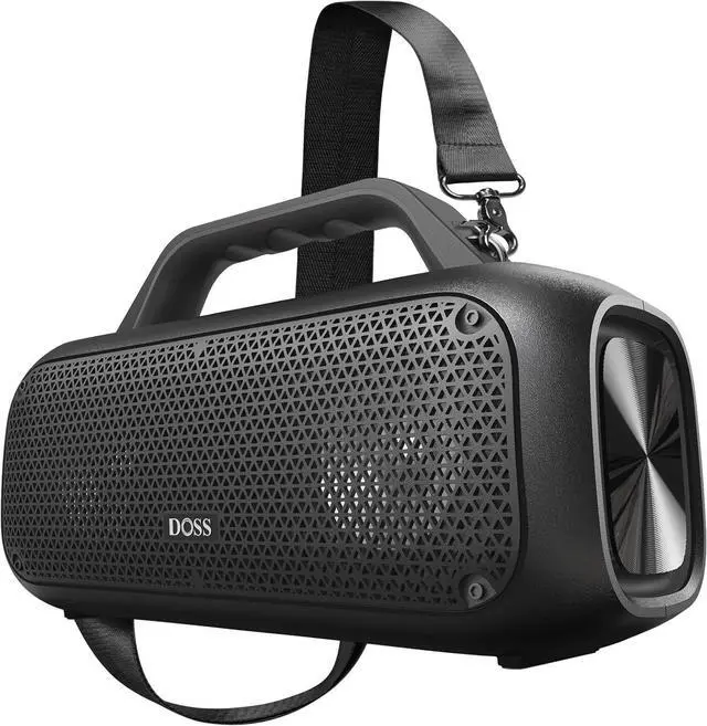 Main image of DOSS Extreme Boom Outdoor Bluetooth Speaker with 60W Mighty Sound, Deep Bass, 30H Playtime,10400mAh Power Bank, BT 5.3, IPX6 Waterproof, Portable Strap for Camping, Pool, Beach, Garage, Work