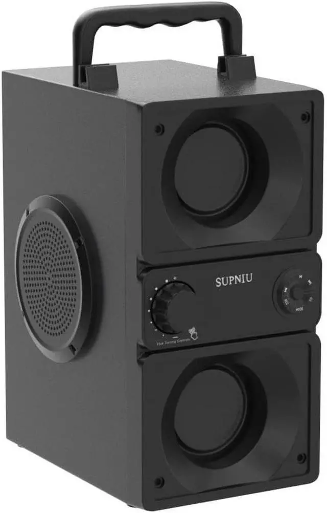 Alt view image 4 of 7 - Bluetooth Speaker, Portable Bluetooth Boombox with 40W (60W Peak) Stereo Dual Woofers and Dual Tweeters Wireless Home Party Speaker, 2400 Minutes Playtime, Suitable for Party, Camping, Gym