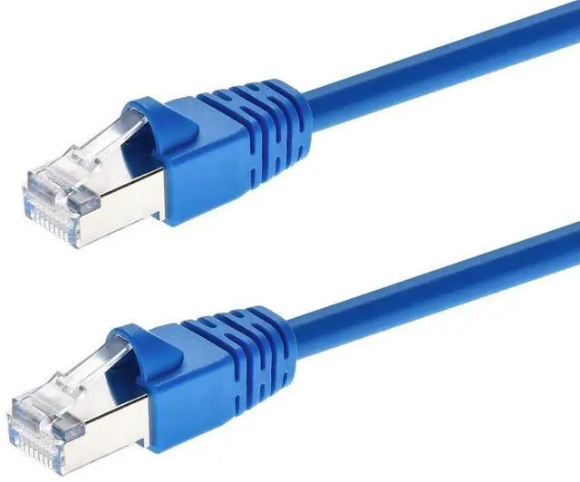 Main image of Monoprice 50FT 24AWG Cat6A 500MHz STP Ethernet Bare Copper Network Cable - Blue