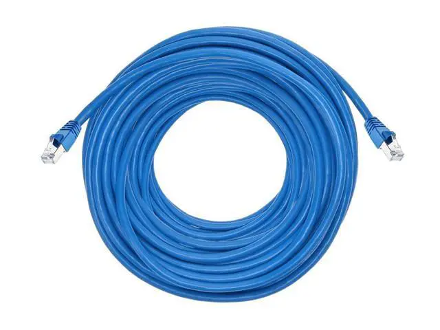 Alt view image 4 of 6 - Monoprice 50FT 24AWG Cat6A 500MHz STP Ethernet Bare Copper Network Cable - Blue