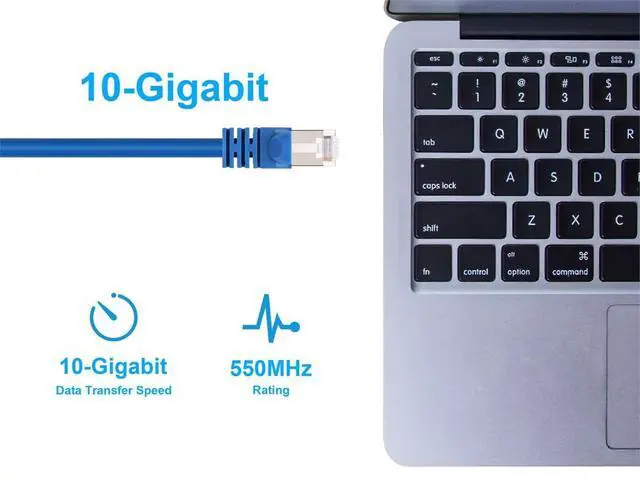 Alt view image 5 of 6 - Monoprice 50FT 24AWG Cat6A 500MHz STP Ethernet Bare Copper Network Cable - Blue