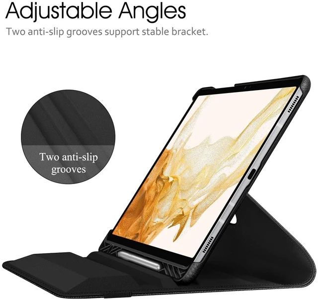 Alt view image 5 of 5 - Fintie Rotating Case for Samsung Galaxy Tab S8 Plus/S7 FE/S7 Plus, Black