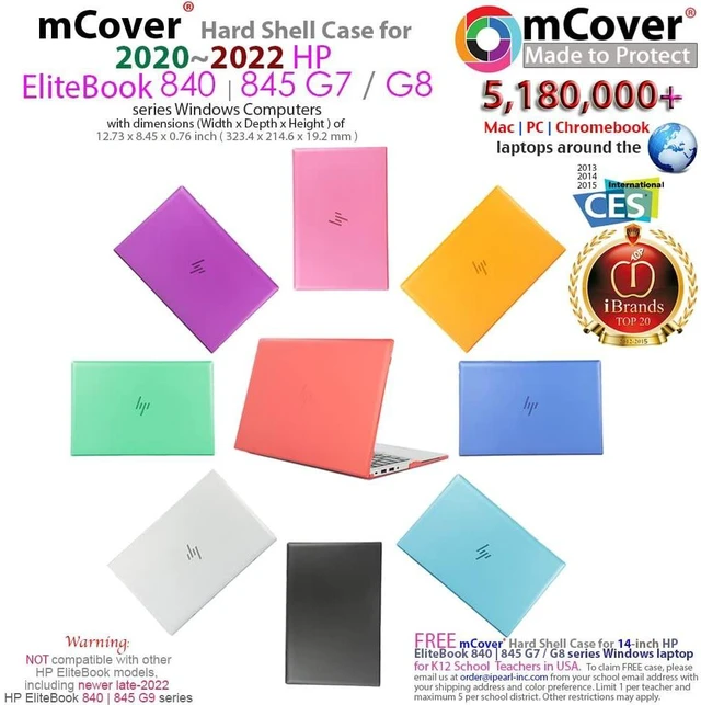 Alt view image 3 of 5 - mCover Case ONLY Compatible for 2020~2022 14" HP EliteBook 840 G7 / G8 (Intel CPU) ^^ EliteBook 845 G7 / G8 (AMD CPU) Series Windows Laptop (NOT Fitting Any Other HP Models) - Black